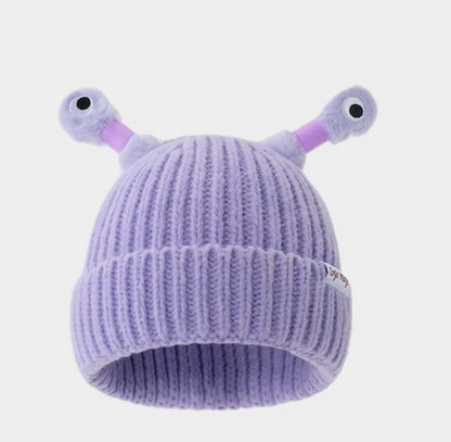 🔥Winter Parent-Child Cute Glowing Little Monster Knit Hat