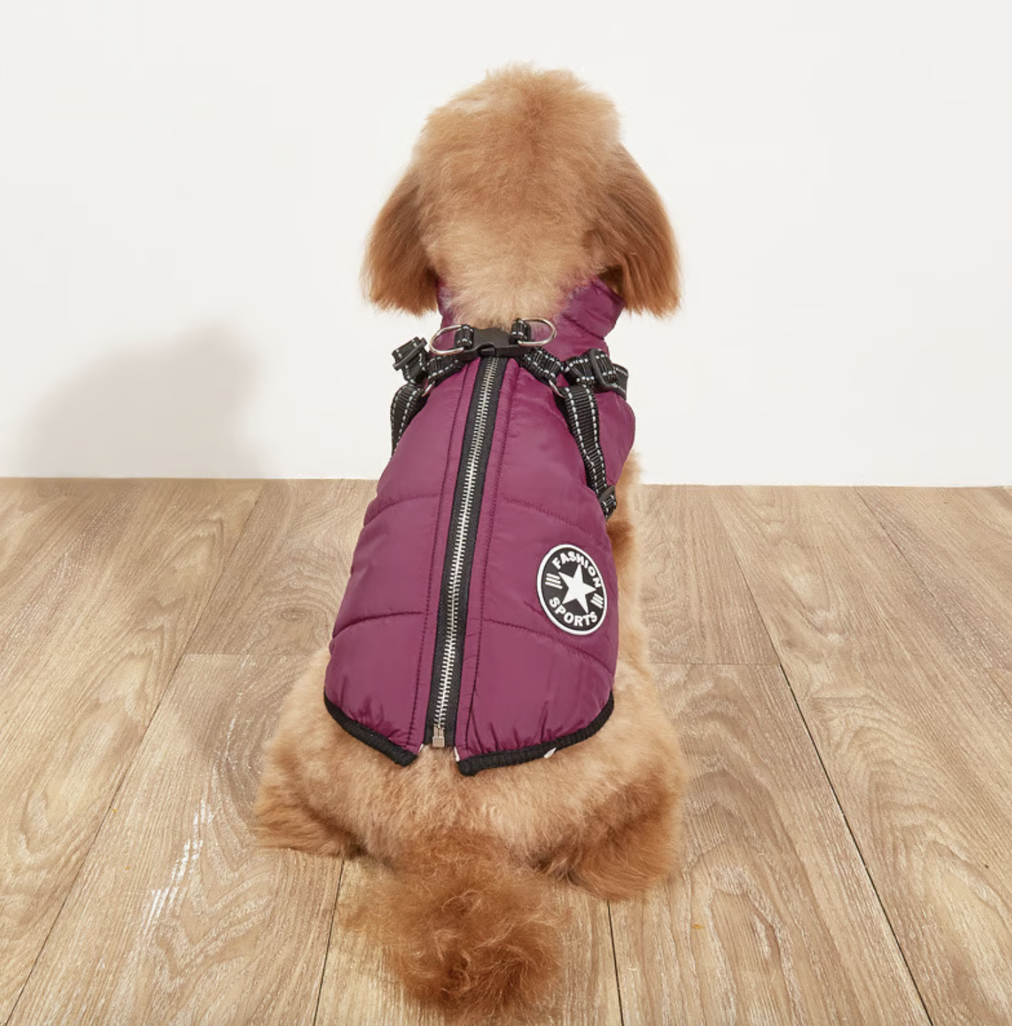 Waterproof Winter Dog Jacket with Built-in Harness