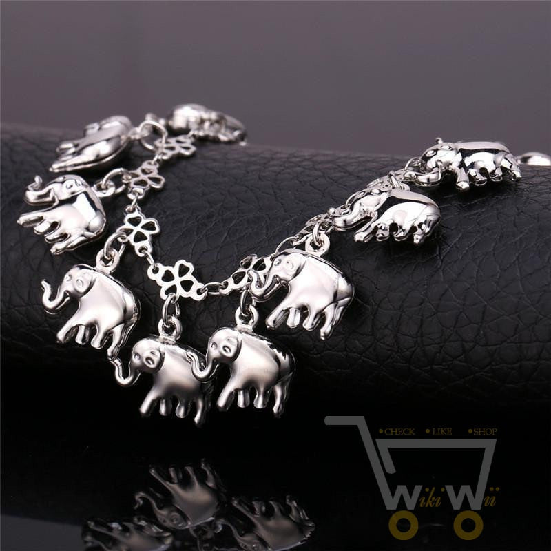 18K Gold /Platinum Plated  Elephant Anklet Bracelets - WikiWii