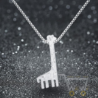 925 Sterling silver Giraffe Necklace - WikiWii