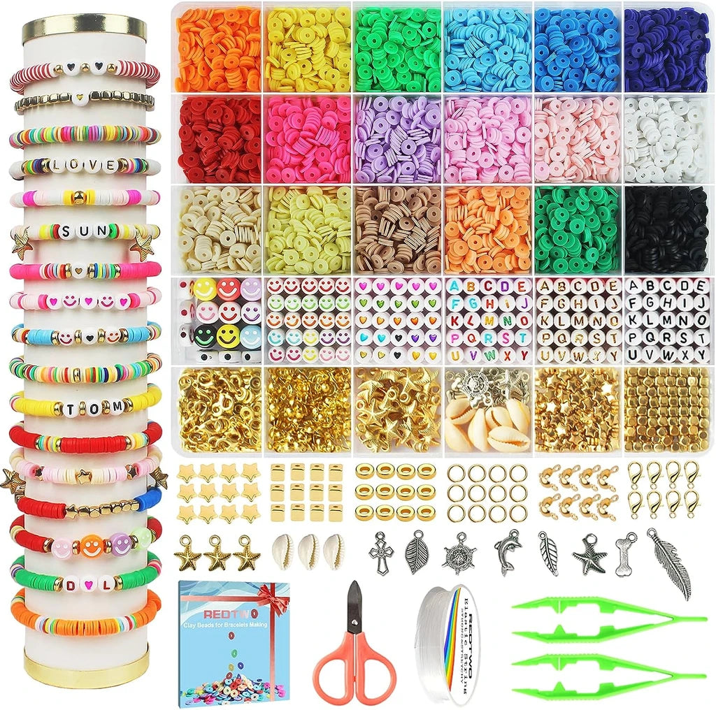 🔥Last Day Sale Price | 6000 Pcs Clay Beads Bracelet Making Kit