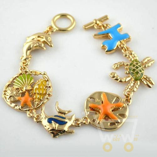 Beach Style Sea Fish Charms Bracelet - WikiWii