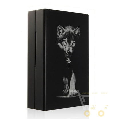 Black Wolf Metal Cigarette Case- Automatic Cigarette Holder - WikiWii