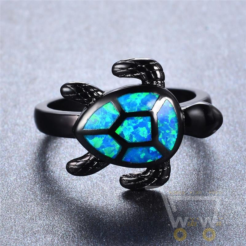 Blue Opal Turtle ring - WikiWii