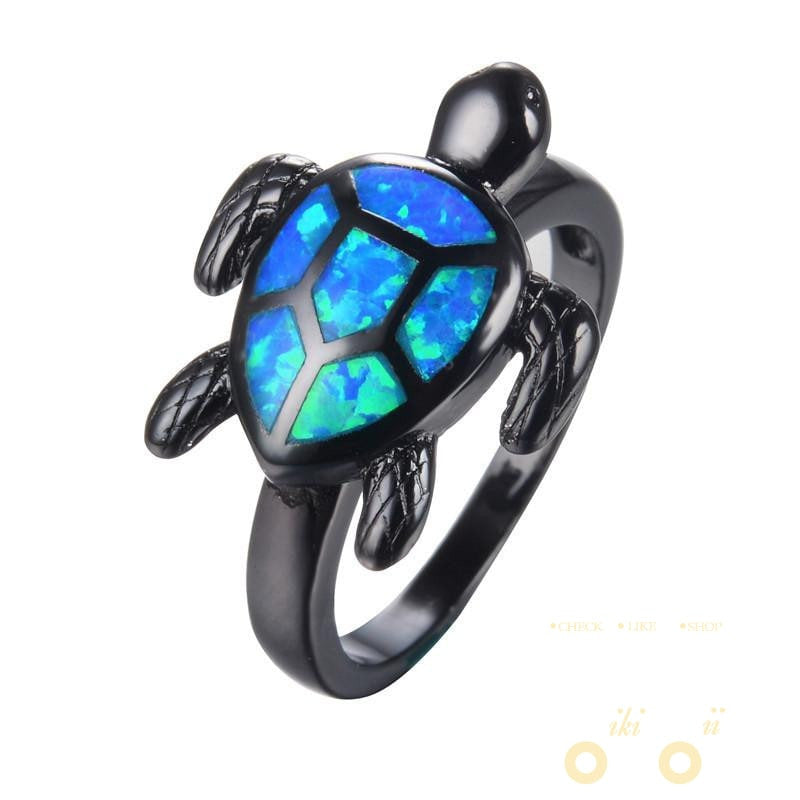 Blue Opal Turtle ring - WikiWii