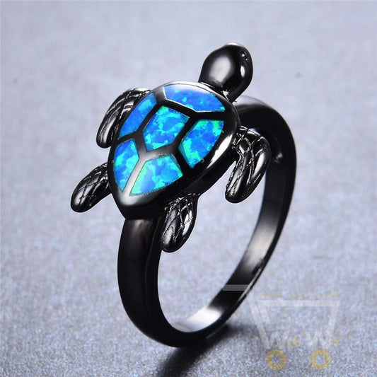 Blue Opal Turtle ring - WikiWii