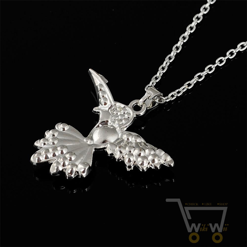 Blue Rhinestone Hummingbird Necklace - WikiWii