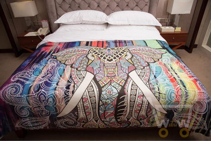 Bohemian Elephant Bed Sheet - WikiWii