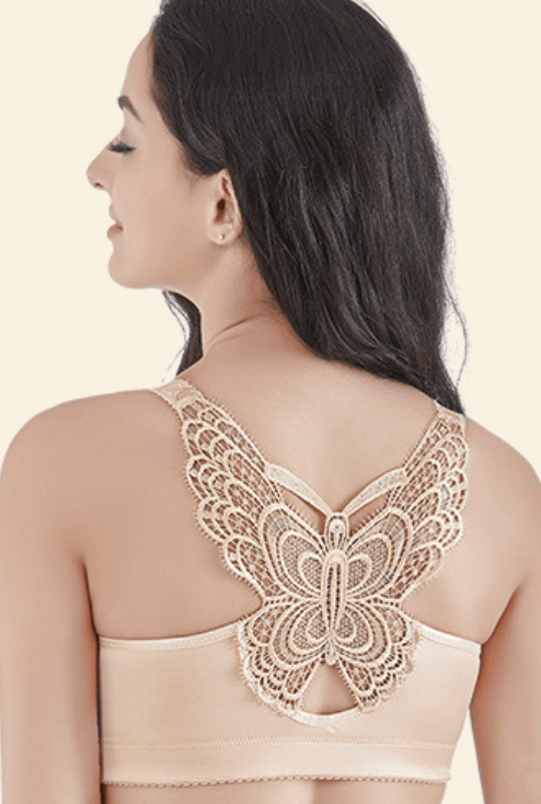 Handmade Butterfly Embroidery Wireless Bra - WikiWii