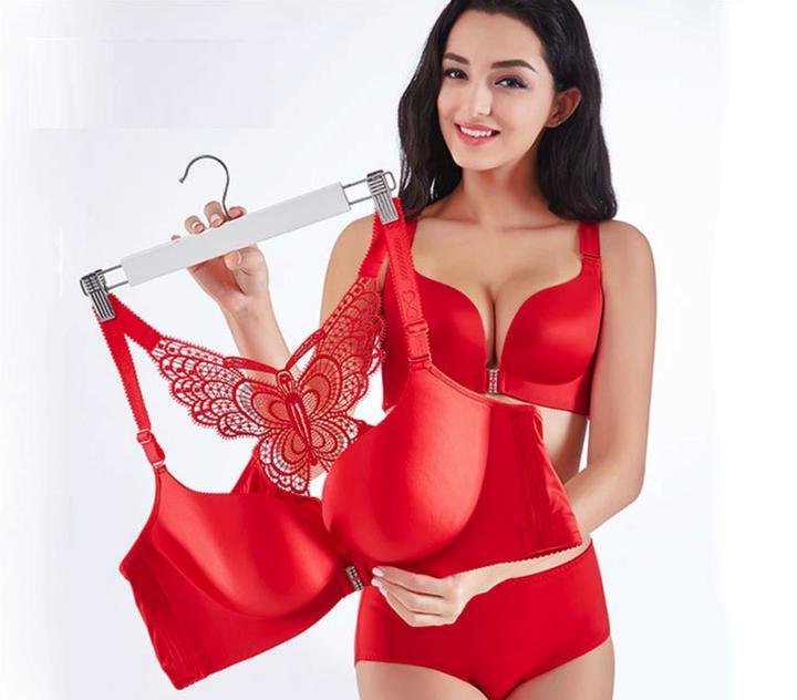 Handmade Butterfly Embroidery Wireless Bra - WikiWii