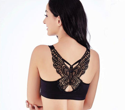 Handmade Butterfly Embroidery Wireless Bra - WikiWii