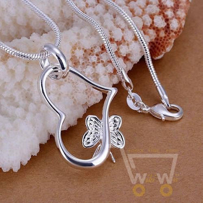 Butterfly Necklace Heart Shape - WikiWii