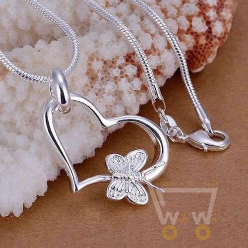 Butterfly Necklace Heart Shape - WikiWii