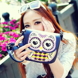 cartoon owl bag mini bag print (small bags women leather handbags messenger) - WikiWii