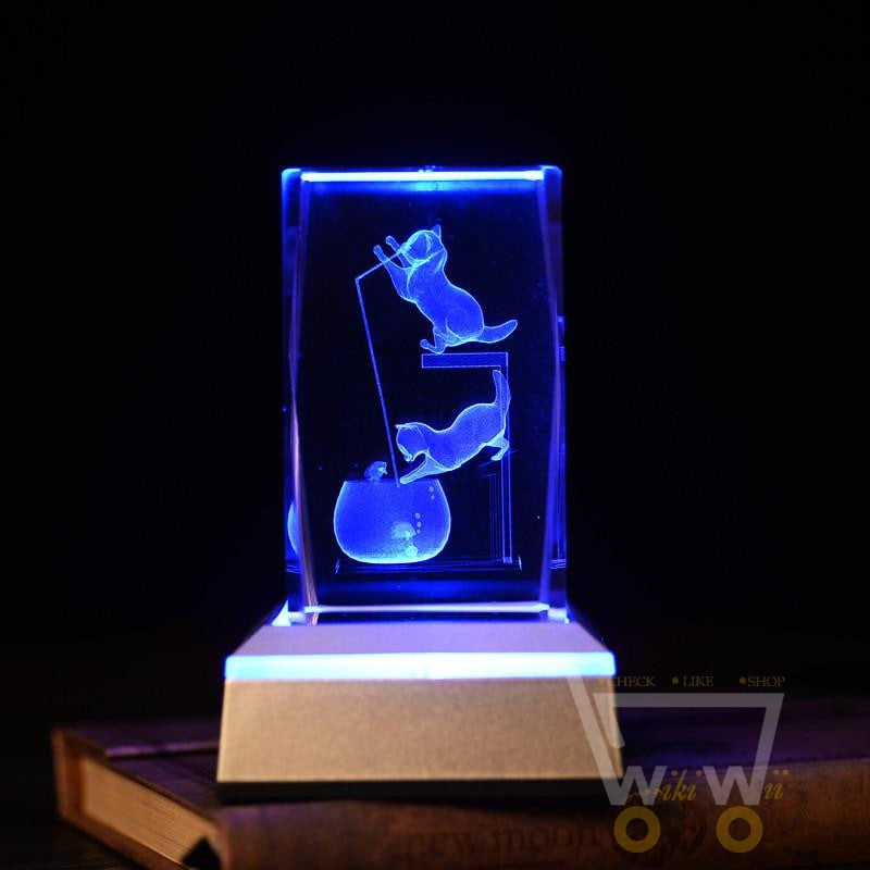 Cat laser carving Crystals - WikiWii