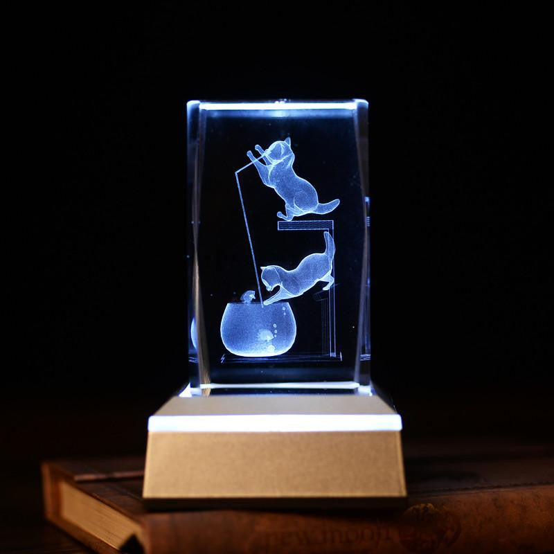 Cat laser carving Crystals - WikiWii