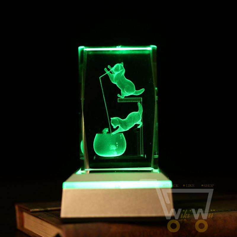 Cat laser carving Crystals - WikiWii