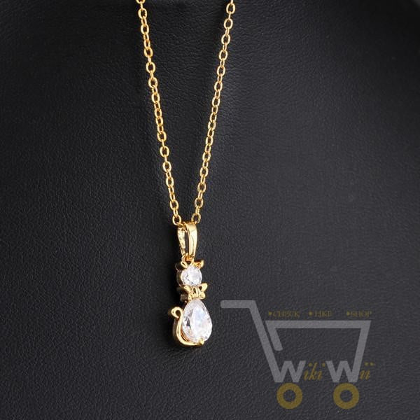 Cat Shape Animal  Necklace with 18 Kg gold plated - WikiWii