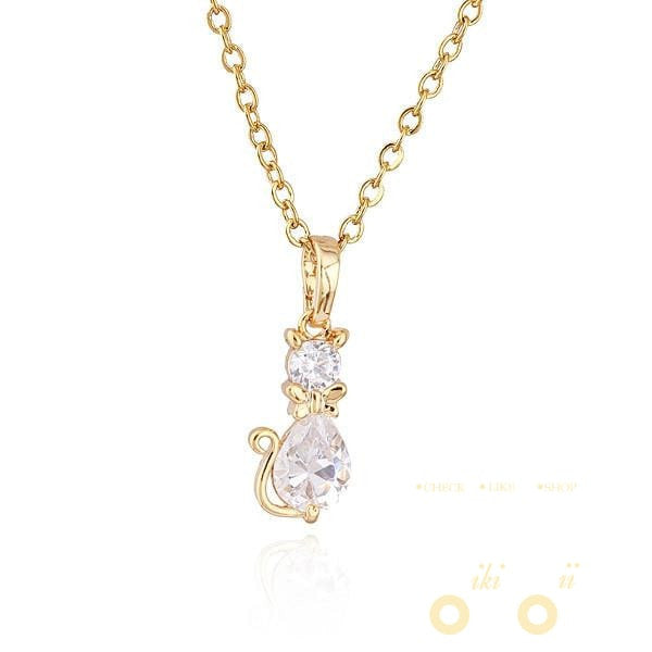 Cat Shape Animal  Necklace with 18 Kg gold plated - WikiWii