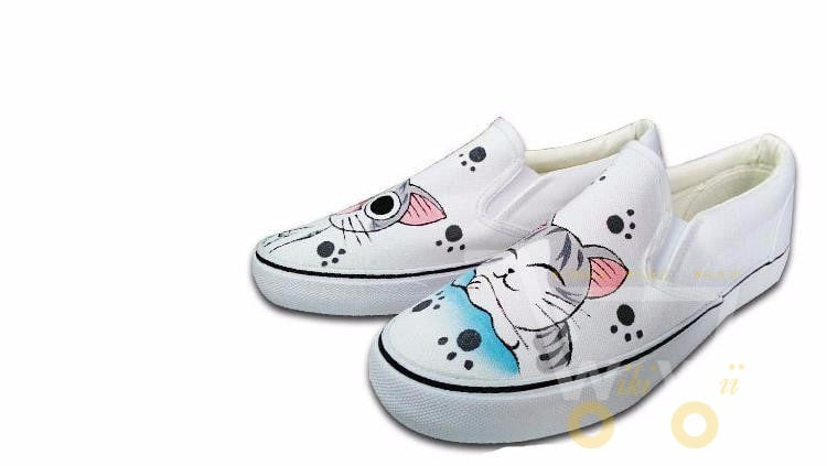 Cat Shoes Hand Painted Canvas Sneaker - WikiWii