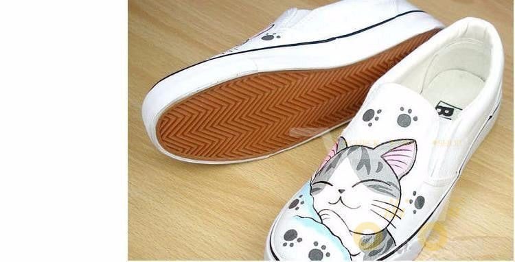 Cat Shoes Hand Painted Canvas Sneaker - WikiWii