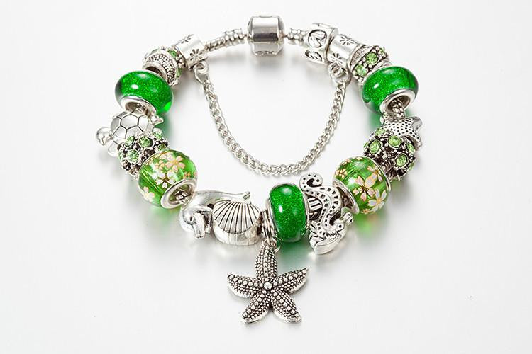 Charm Crystal Bracelet Starfish / dolphin / turtle / seahorse - WikiWii