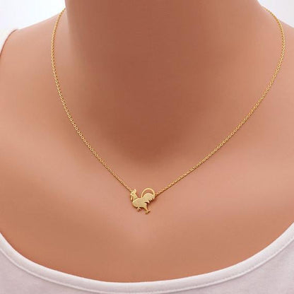 Chicken Necklace Silver Gold Plated - WikiWii