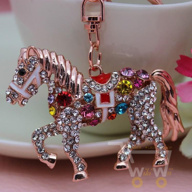 Colorful Crystal Horse Keychain - WikiWii