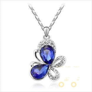 Crystal Butterfly Necklace - WikiWii