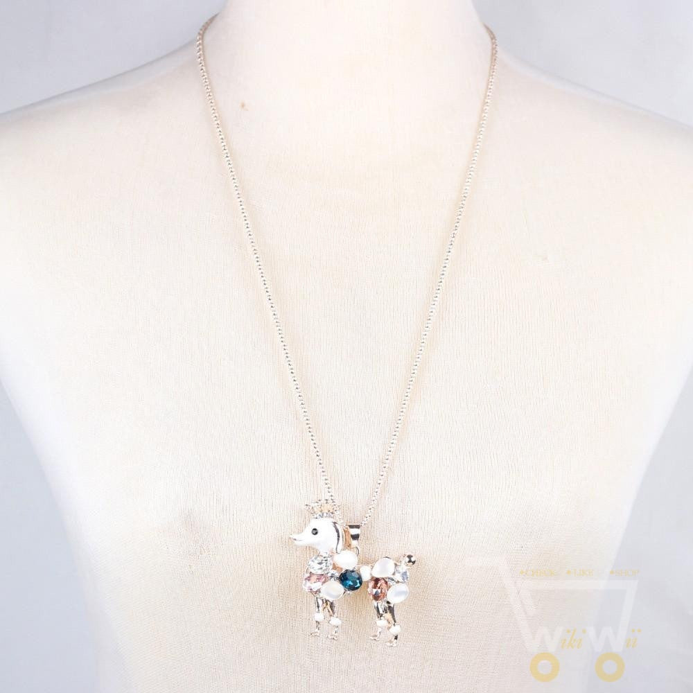 crystal chain dog necklace - WikiWii