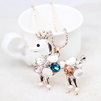 crystal chain dog necklace - WikiWii