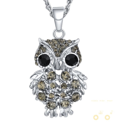 Crystal Charms Owl Necklace - WikiWii