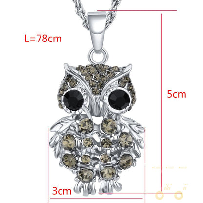 Crystal Charms Owl Necklace - WikiWii