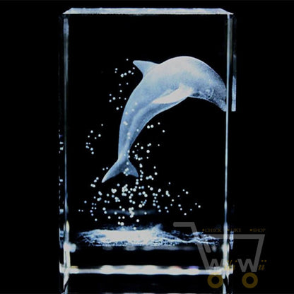 Crystal Dolphin Laser Carving - WikiWii