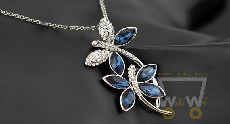 Crystal Dragonfly Necklace - WikiWii