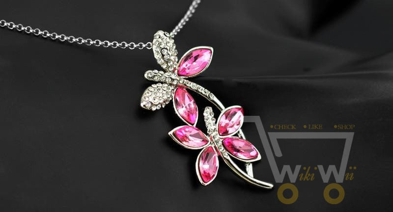 Crystal Dragonfly Necklace - WikiWii