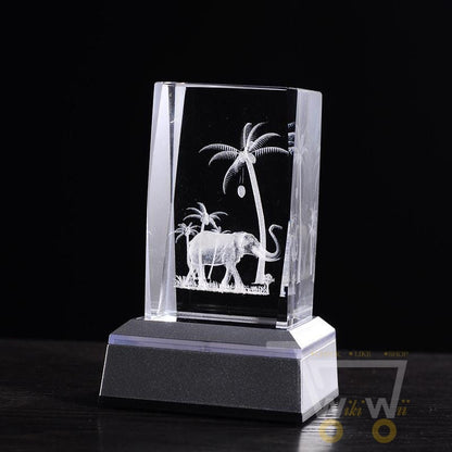 Crystal elephant Laser Carving - WikiWii