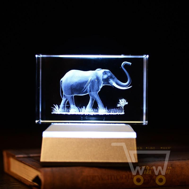 Crystal elephant Laser Carving - WikiWii