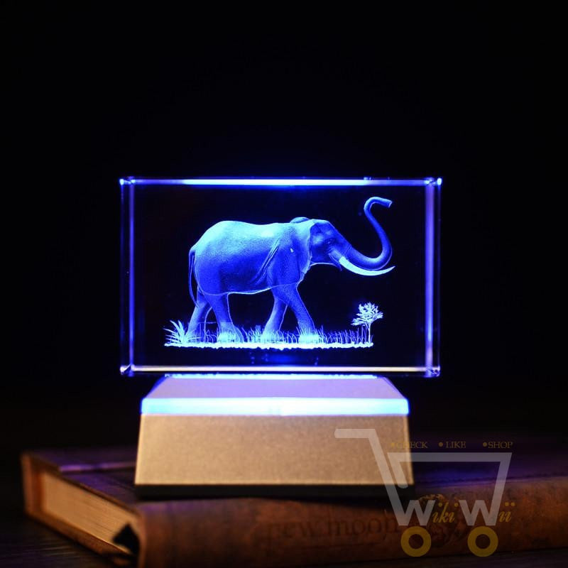 Crystal elephant Laser Carving - WikiWii