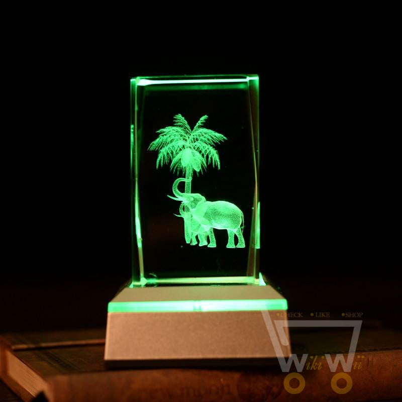 Crystal elephant Laser Carving - WikiWii