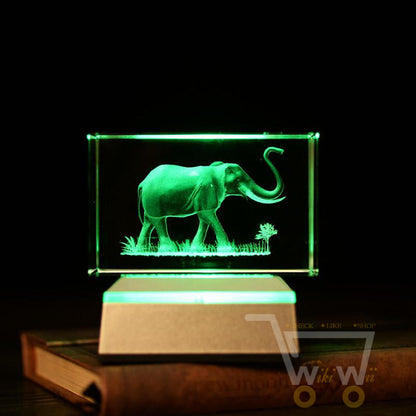 Crystal elephant Laser Carving - WikiWii