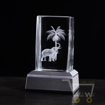 Crystal elephant Laser Carving - WikiWii