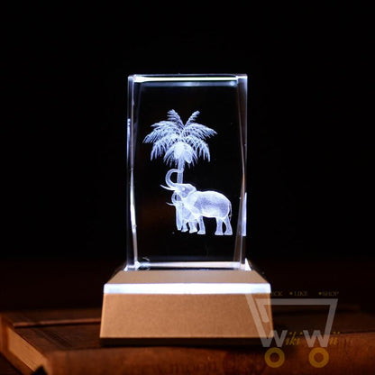 Crystal elephant Laser Carving - WikiWii