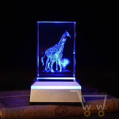 Crystal Giraffe Laser Carving - WikiWii