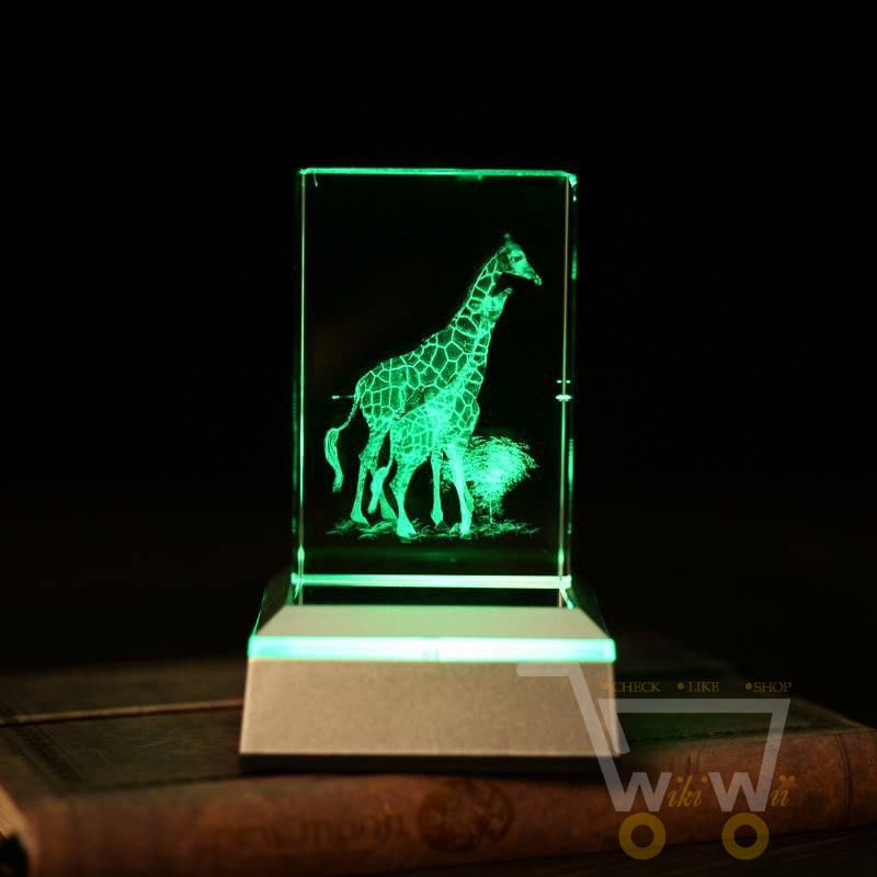 Crystal Giraffe Laser Carving - WikiWii