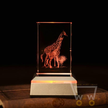 Crystal Giraffe Laser Carving - WikiWii