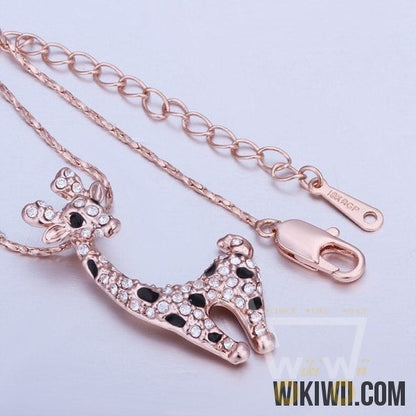 Crystal Giraffe Shaped Necklace - WikiWii