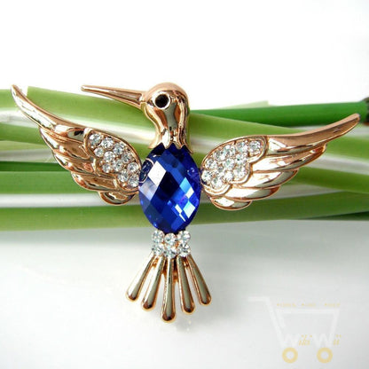 Crystal Hummingbird Brooch - WikiWii