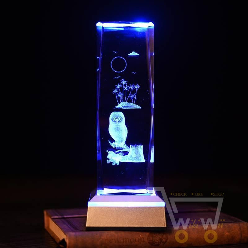 Crystal Owl Laser Carving - WikiWii