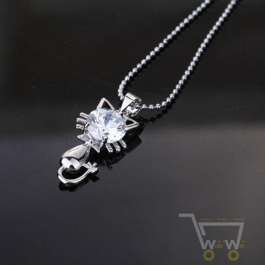 Crystal Silver Plated Pretty Cat - WikiWii